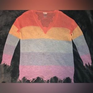 Rainbow Mesh Sweater - large